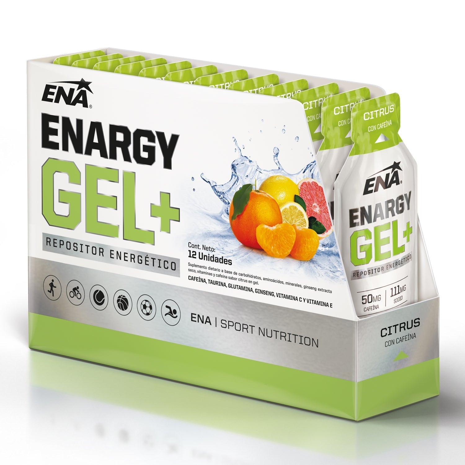 Enargy Gel+ Con Cafeína 12 Unidades