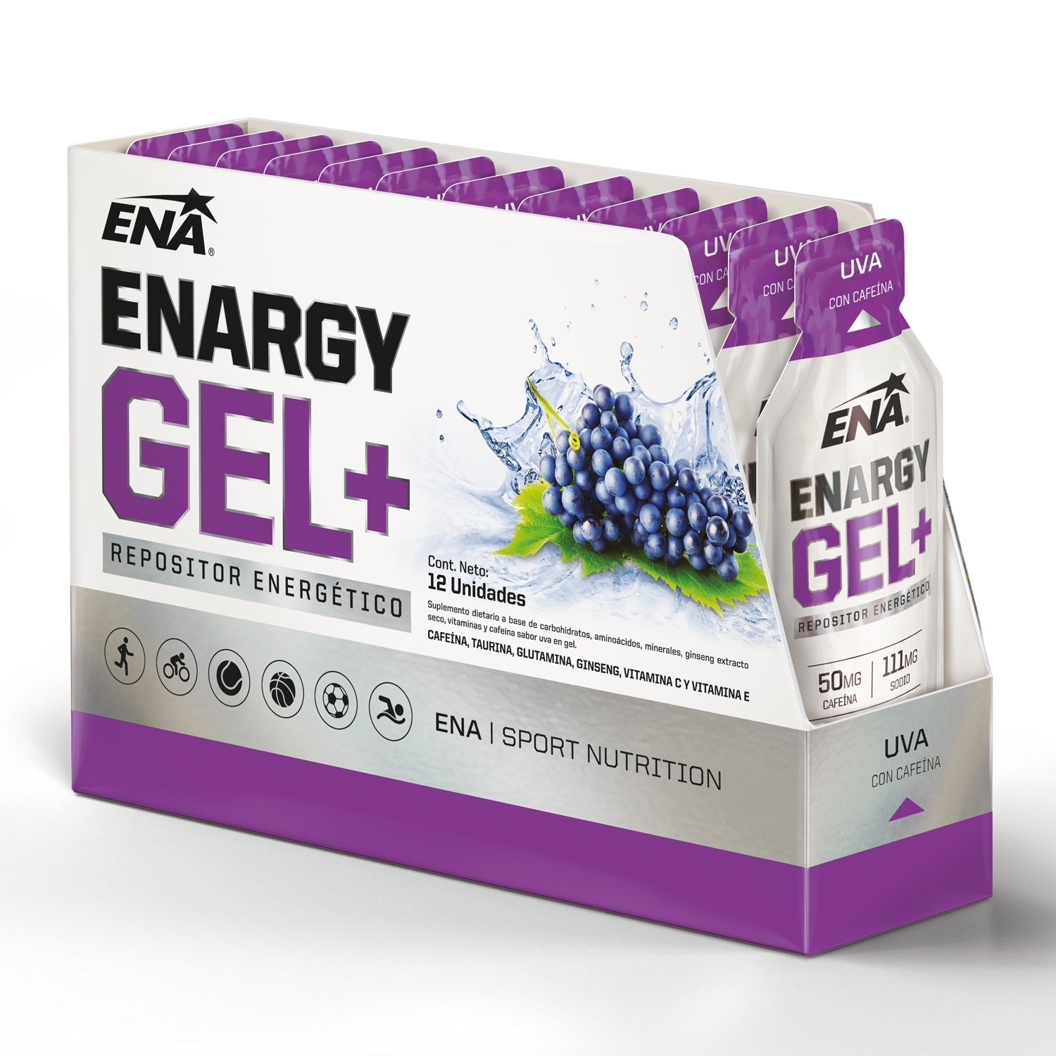 Enargy Gel+ Con Cafeína 12 Unidades