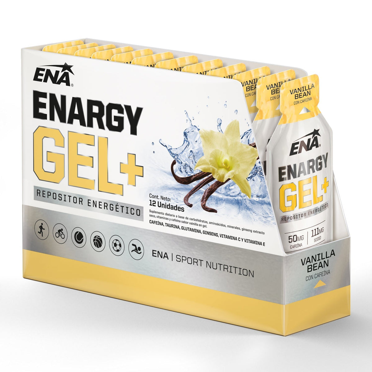 Enargy Gel+  Con Cafeína 12 Unidades